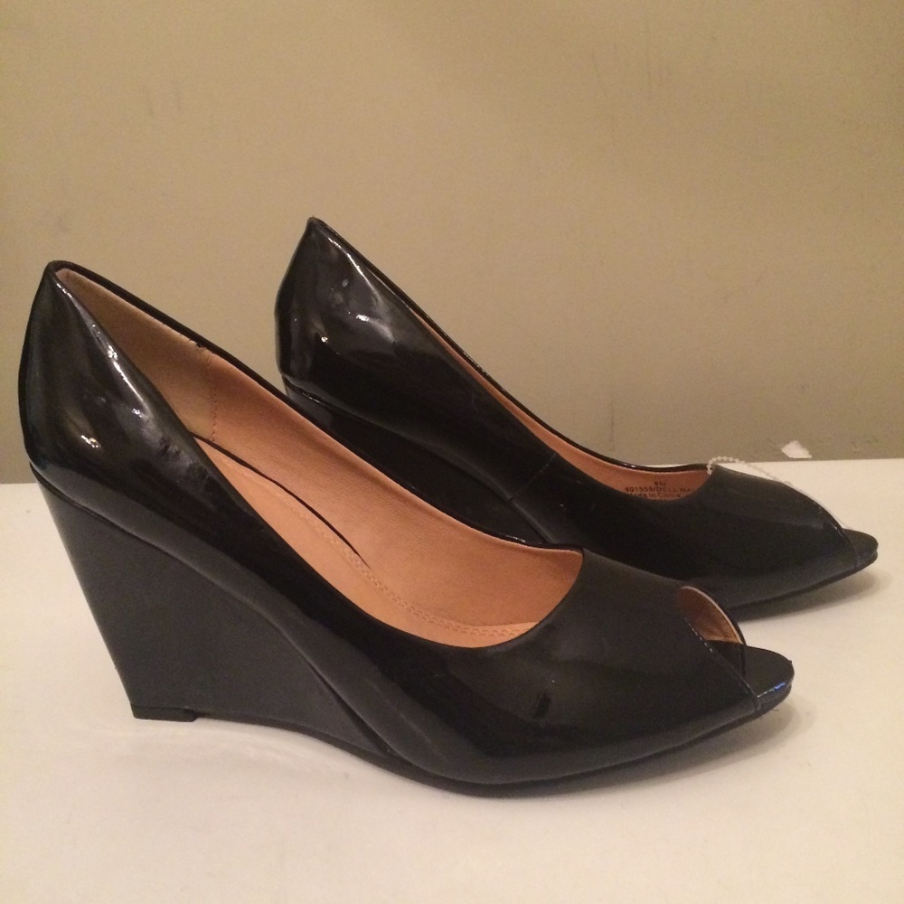 Diba.True womens black patent wedge shoes 9M